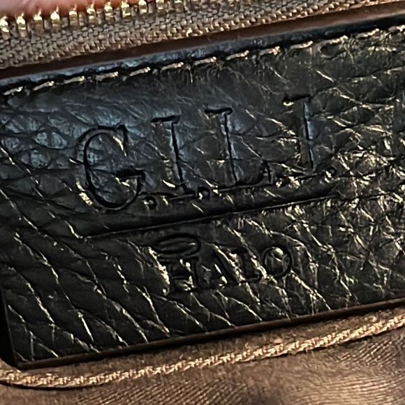 G.I.L.I Halo Metallic Crossbody Gold Black Leather NWOT - Picture 12 of 16